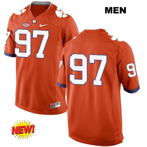 Men's Clemson Tigers #97 Carson King Stitched Orange New Style Authentic Nike No Name NCAA College Football Jersey ETK7746LR